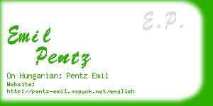 emil pentz business card
